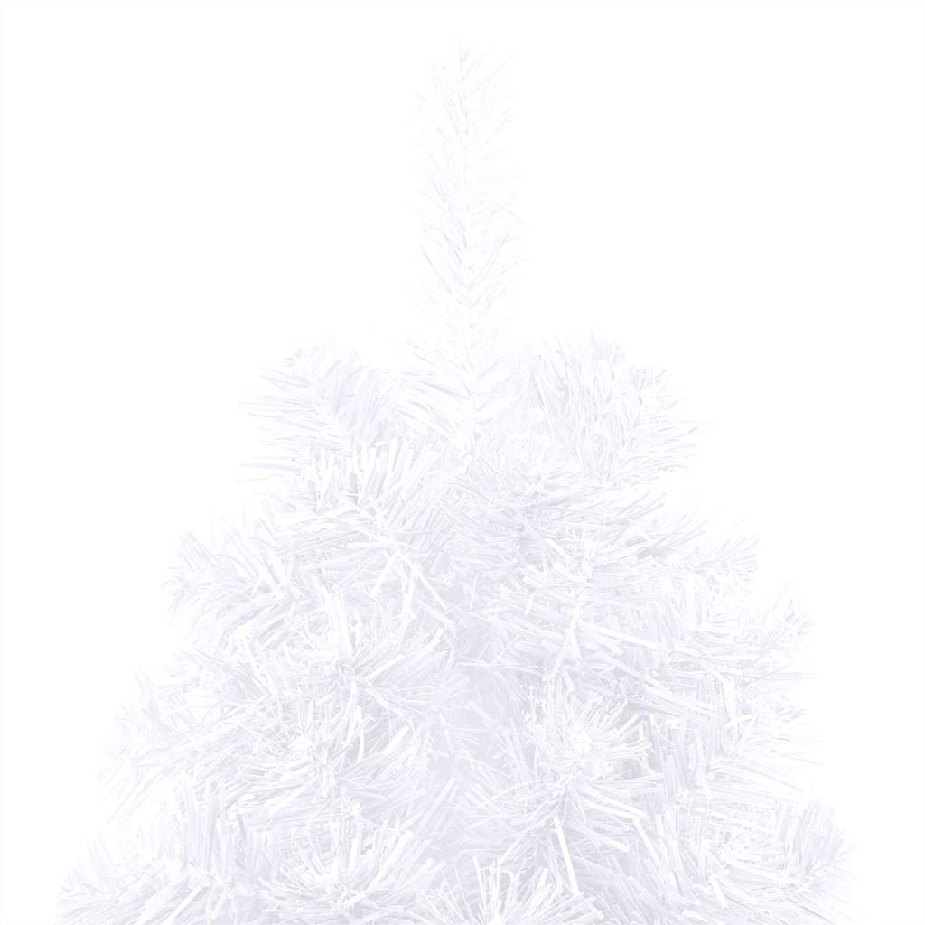 Albero di Natale a Metà Preilluminato con Palline Bianco 240 cm | homemem39
