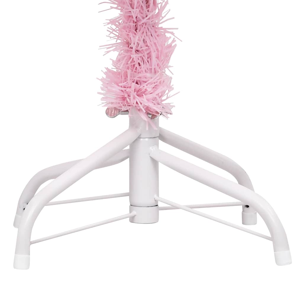 Albero di Natale Preilluminato con Palline Rosa 180 cm PVC