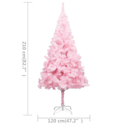 Albero di Natale Preilluminato con Palline Rosa 210 cm PVC | homemem39