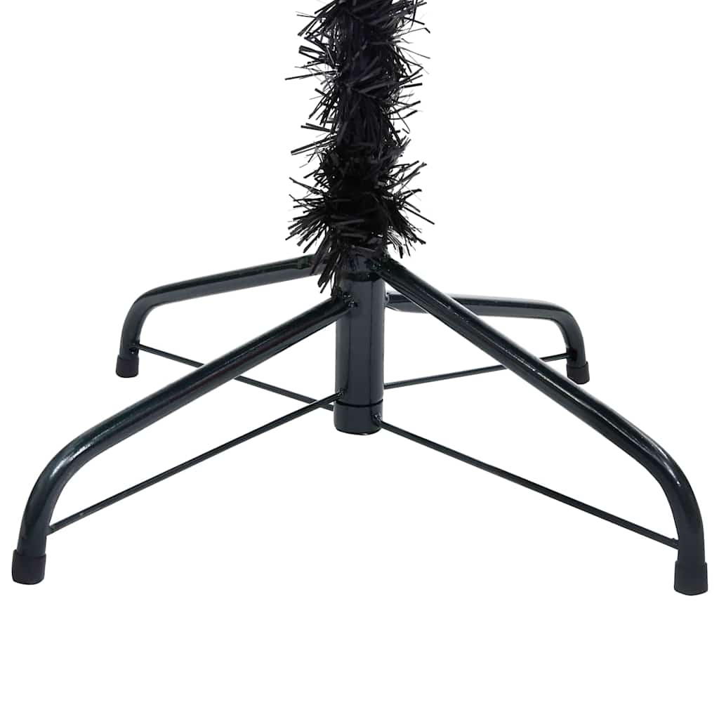 Albero di Natale Preilluminato con Palline Nero 120 cm PVC | homemem39