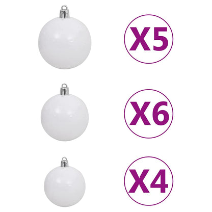 Albero di Natale Preilluminato con Palline Nero 120 cm PVC | homemem39