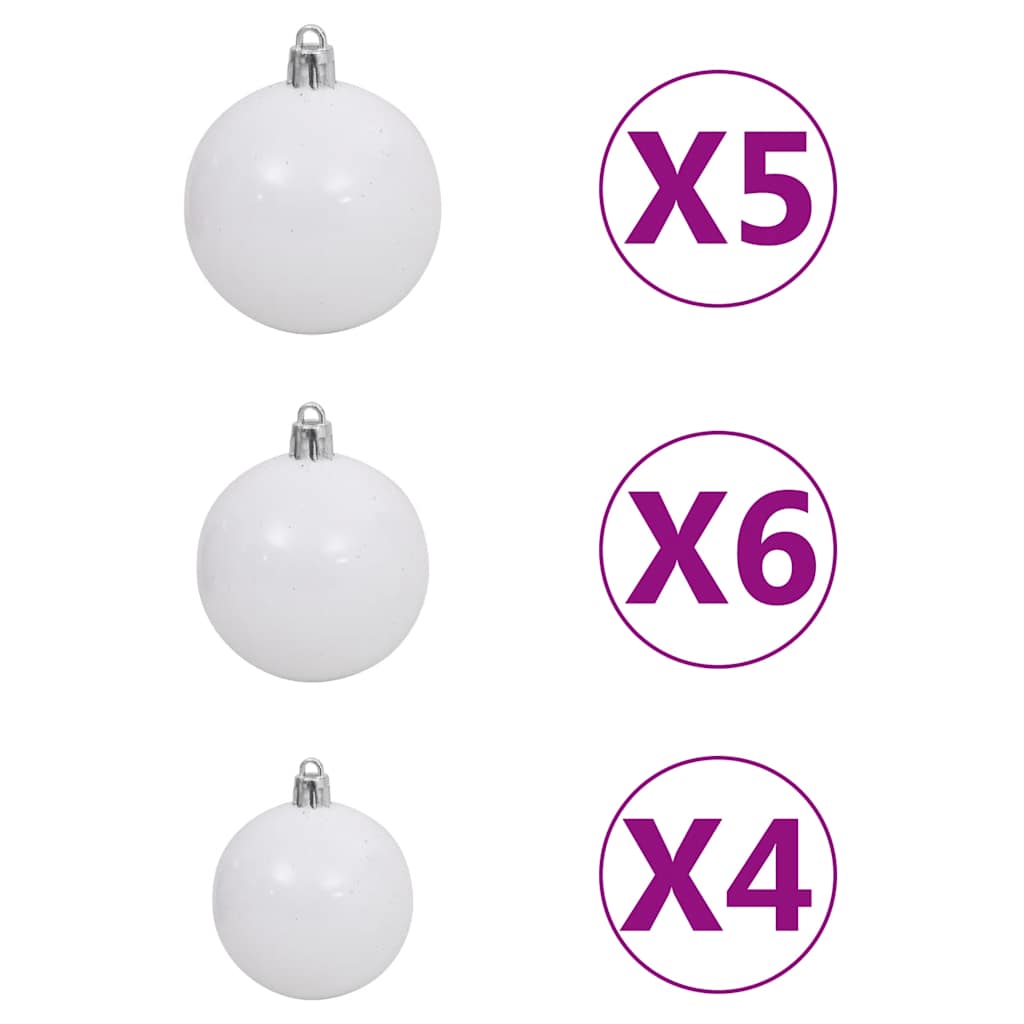 Albero di Natale Preilluminato con Palline Nero 150 cm PVC | homemem39