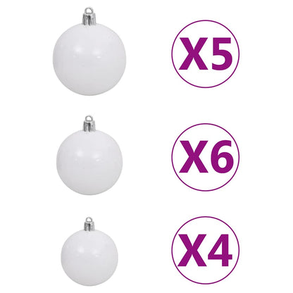 Albero di Natale Preilluminato con Palline Nero 150 cm PVC | homemem39