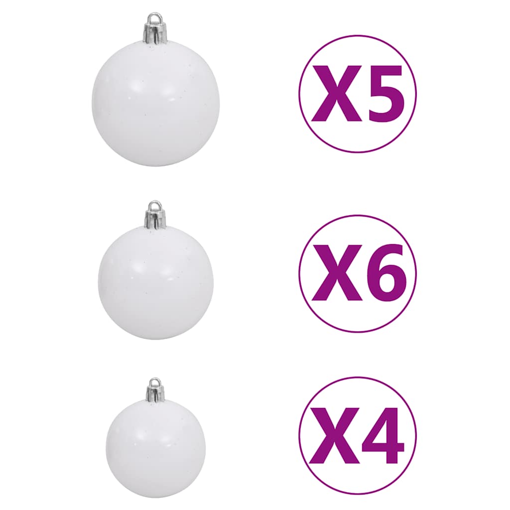 Albero di Natale Preilluminato con Palline Nero 180 cm PVC | homemem39