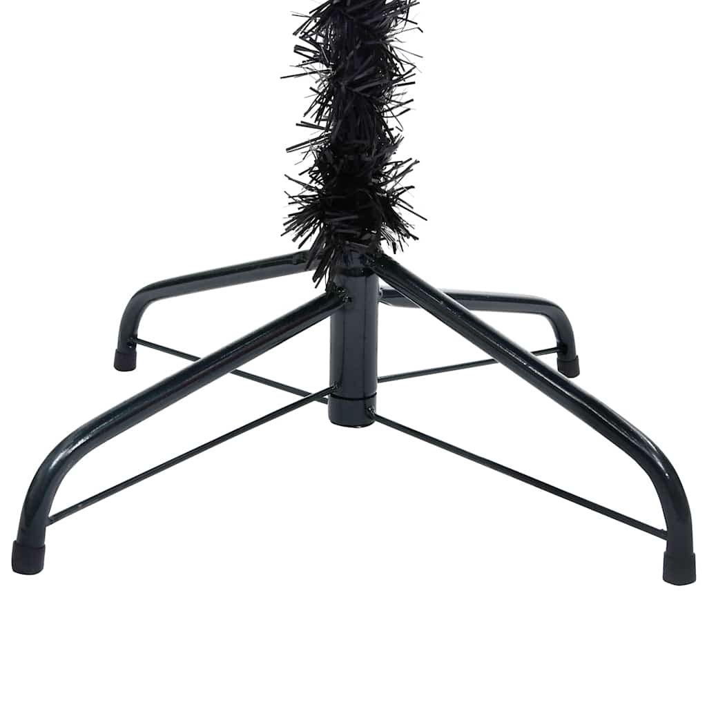 Albero di Natale Preilluminato con Palline Nero 210 cm PVC | homemem39