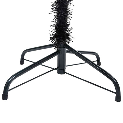 Albero di Natale Preilluminato con Palline Nero 210 cm PVC | homemem39