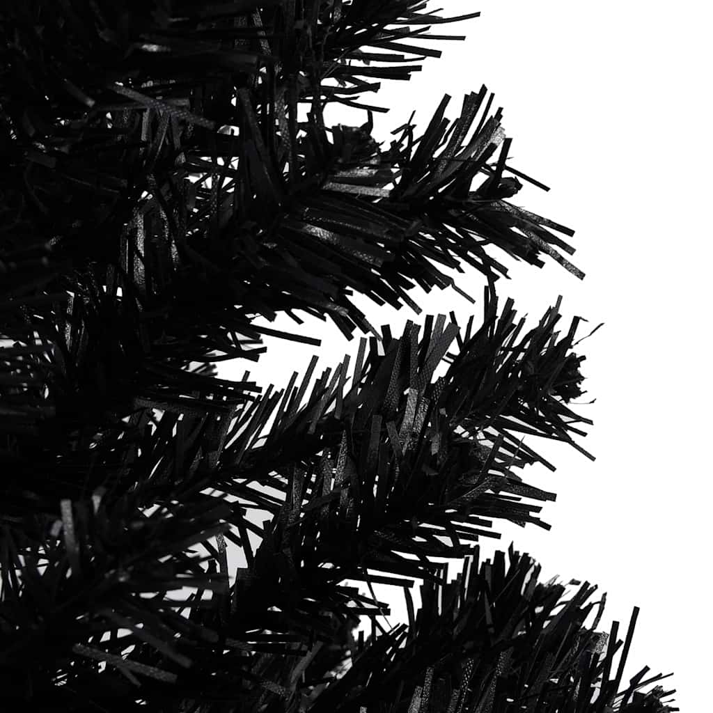 Albero di Natale Preilluminato con Palline Nero 240 cm PVC | homemem39