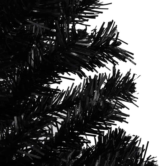 Albero di Natale Preilluminato con Palline Nero 240 cm PVC | homemem39