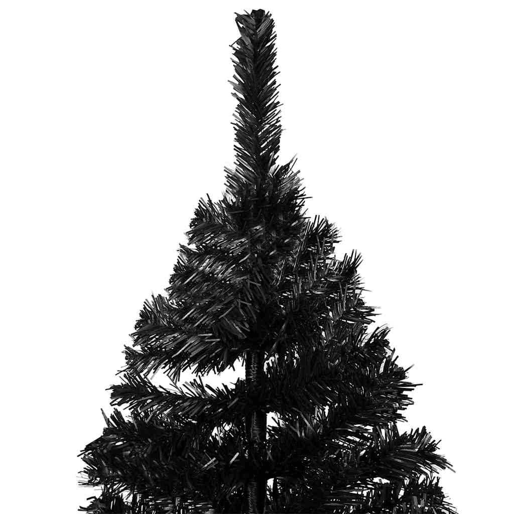 Albero di Natale Preilluminato con Palline Nero 240 cm PVC | homemem39