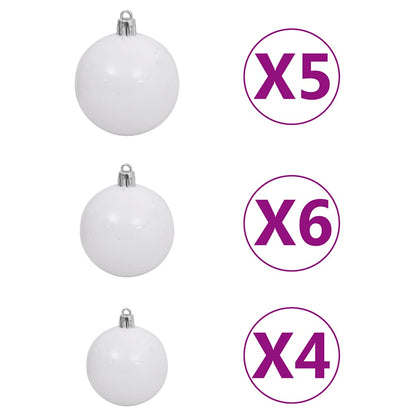 Albero di Natale Artificiale con LED e Set di Palline e Pigne 180 cm | homemem39