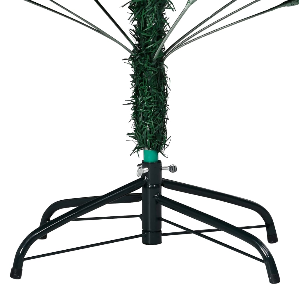 Albero di Natale Preilluminato con Palline Verde 120 cm PVC