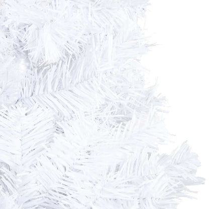 Albero di Natale Preilluminato con Palline Bianco 150 cm PVC