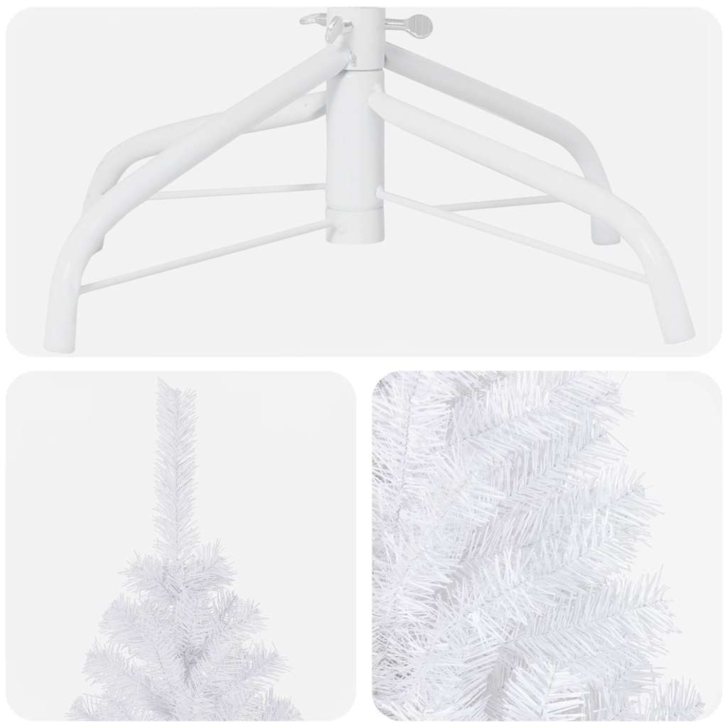 Albero di Natale Preilluminato con Palline Bianco 180 cm PVC | homemem39