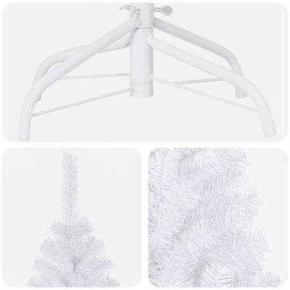 Albero di Natale Preilluminato con Palline Bianco 180 cm PVC