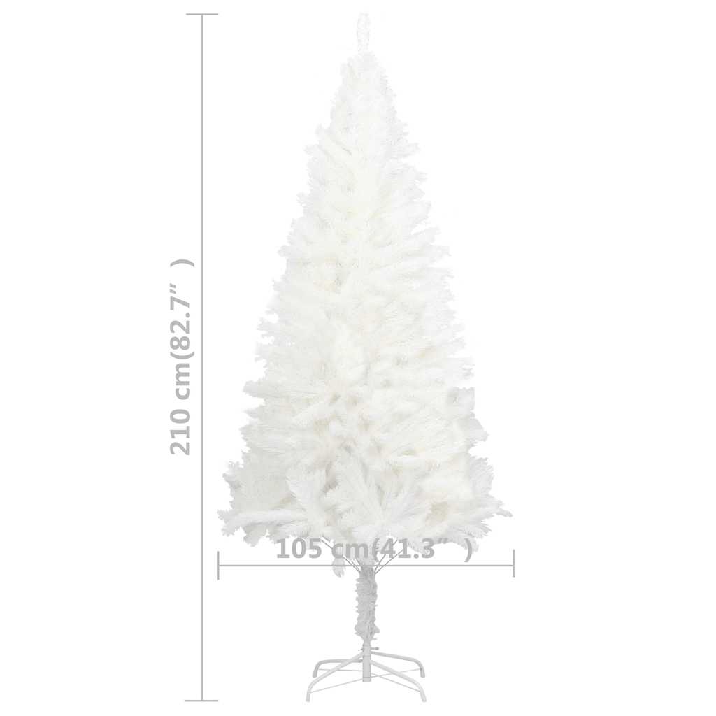 Albero di Natale Preilluminato con Palline Bianco 210 cm | homemem39