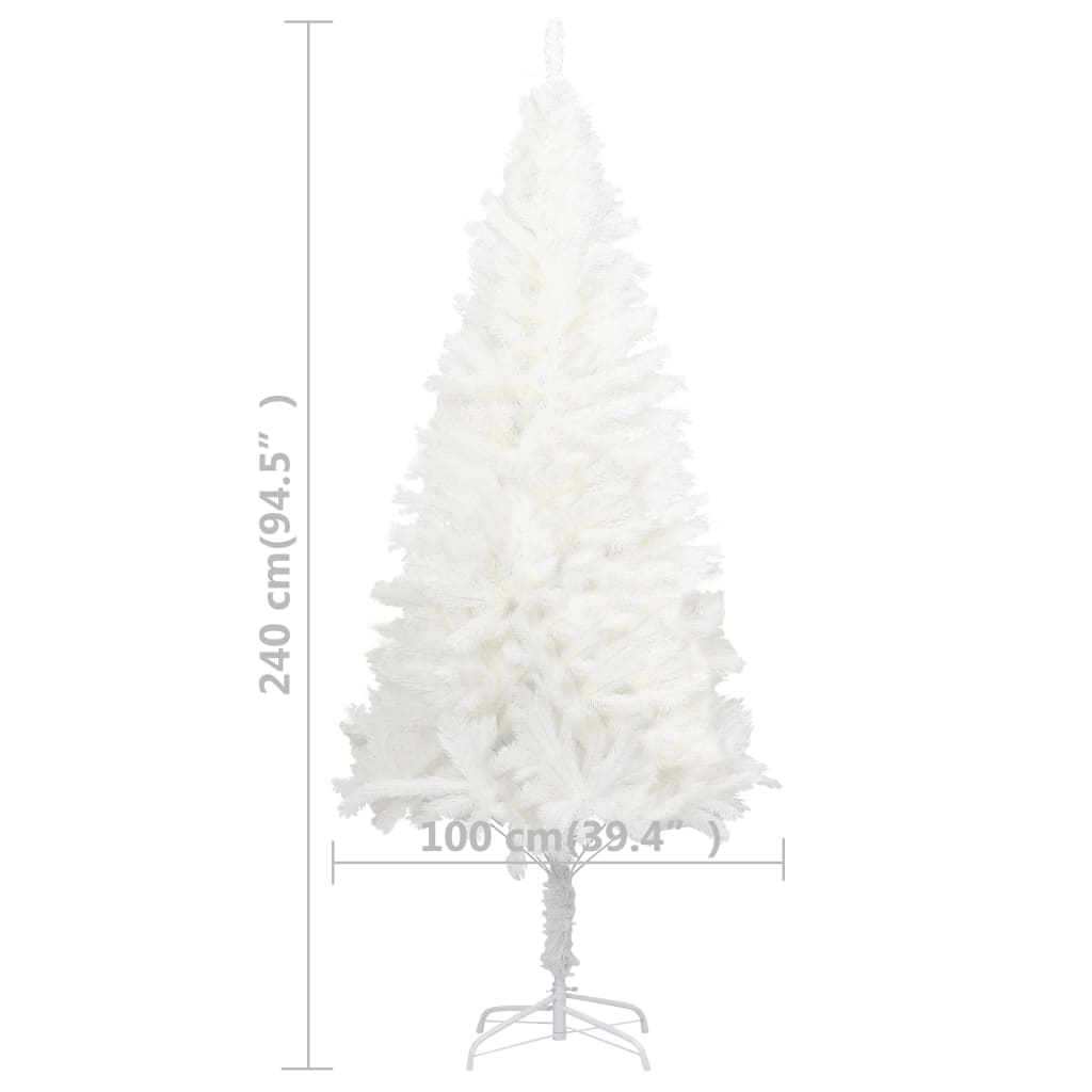 Albero di Natale Preilluminato con Palline Bianco 240 cm PVC | homemem39