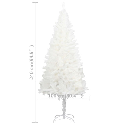 Albero di Natale Preilluminato con Palline Bianco 240 cm PVC | homemem39