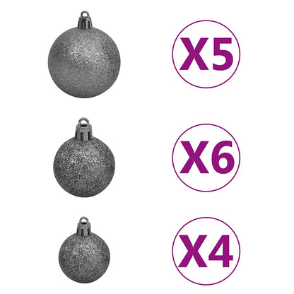 Albero di Natale Preilluminato con Palline Verde 180 cm | homemem39