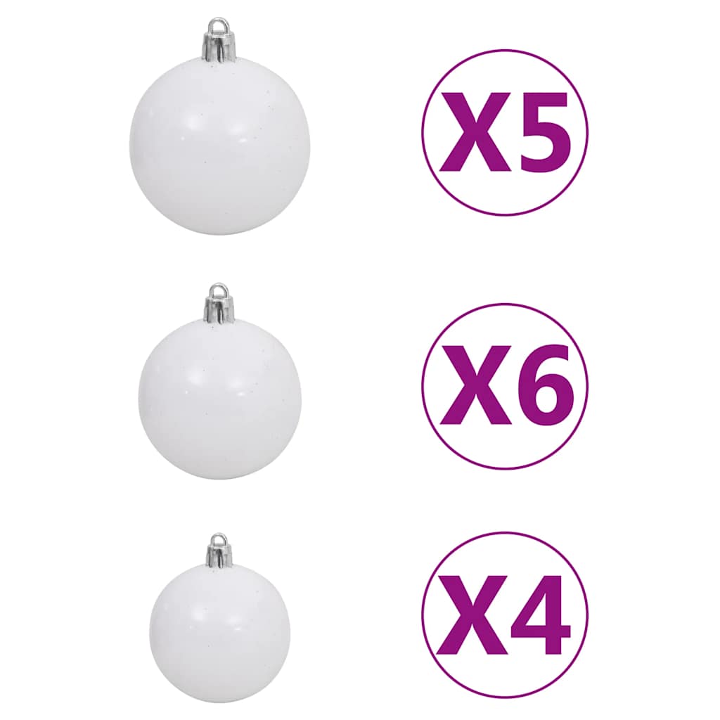 Albero di Natale Preilluminato con Palline Verde 180 cm | homemem39