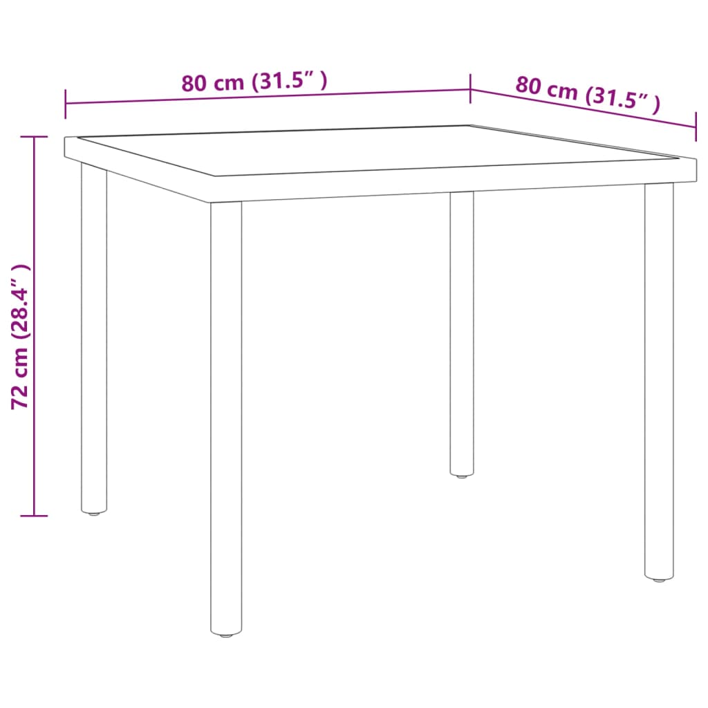 Set da Pranzo per Esterni 3 pz in Acciaio