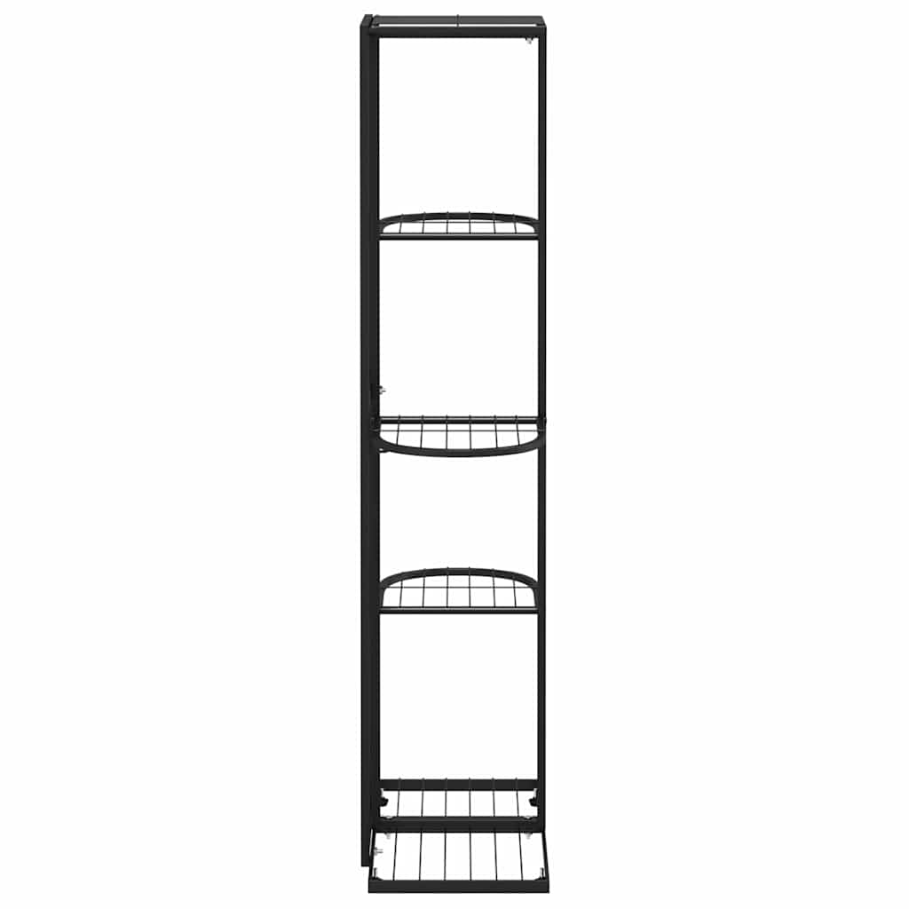 Piedistallo per Piante a 5 Piani 43x22x98 cm in Metallo Nero