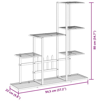 Portapiante 94,5x25x88 cm Bianco in Metallo