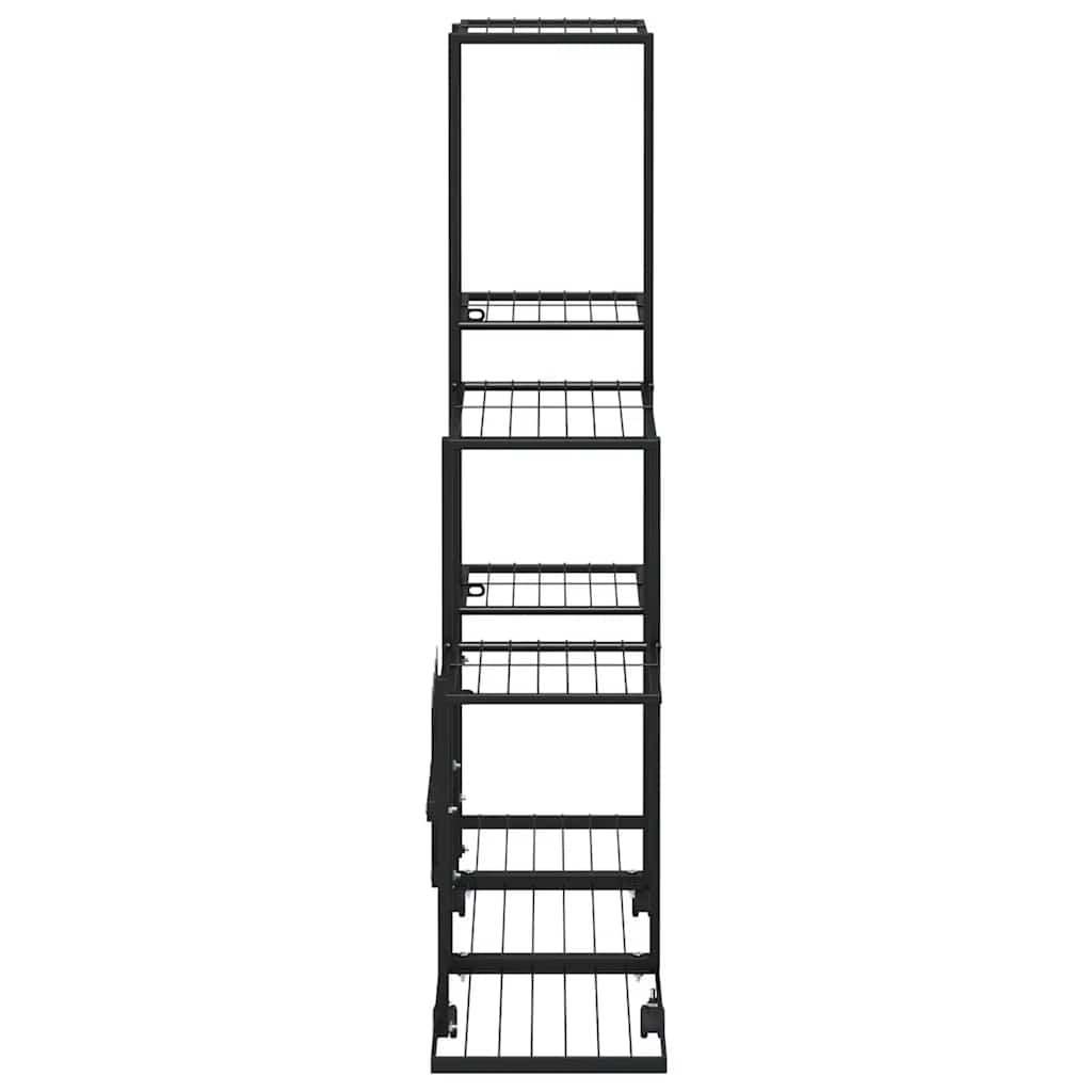 Portapiante con Ruote 94,5x25x92,5 cm Nero in Metallo