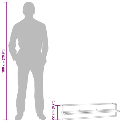 Portasciugamani Nero 95x25x22 cm in Ferro