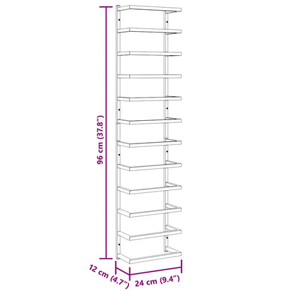 Portasciugamani Nero 24x12x96 cm in Acciaio