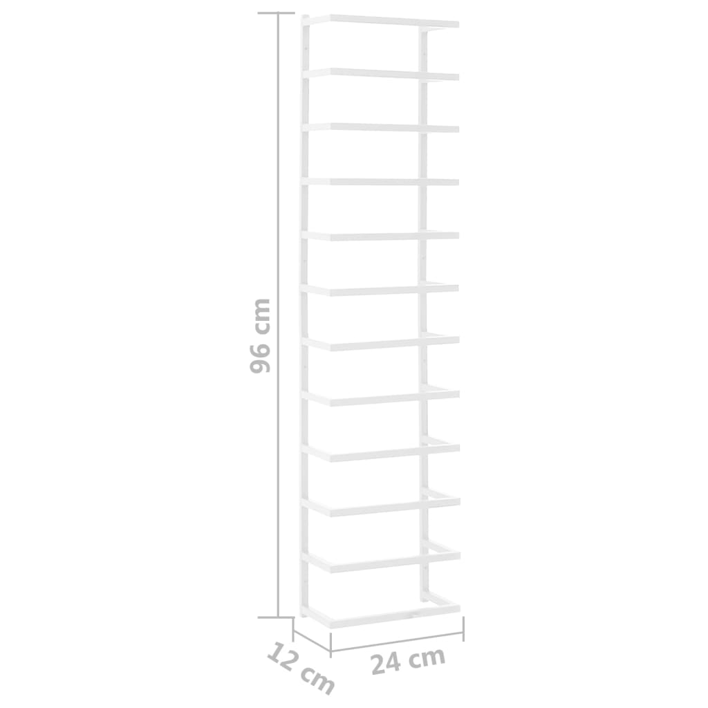 Portasciugamani Bianco 24x12x96 cm in Acciaio