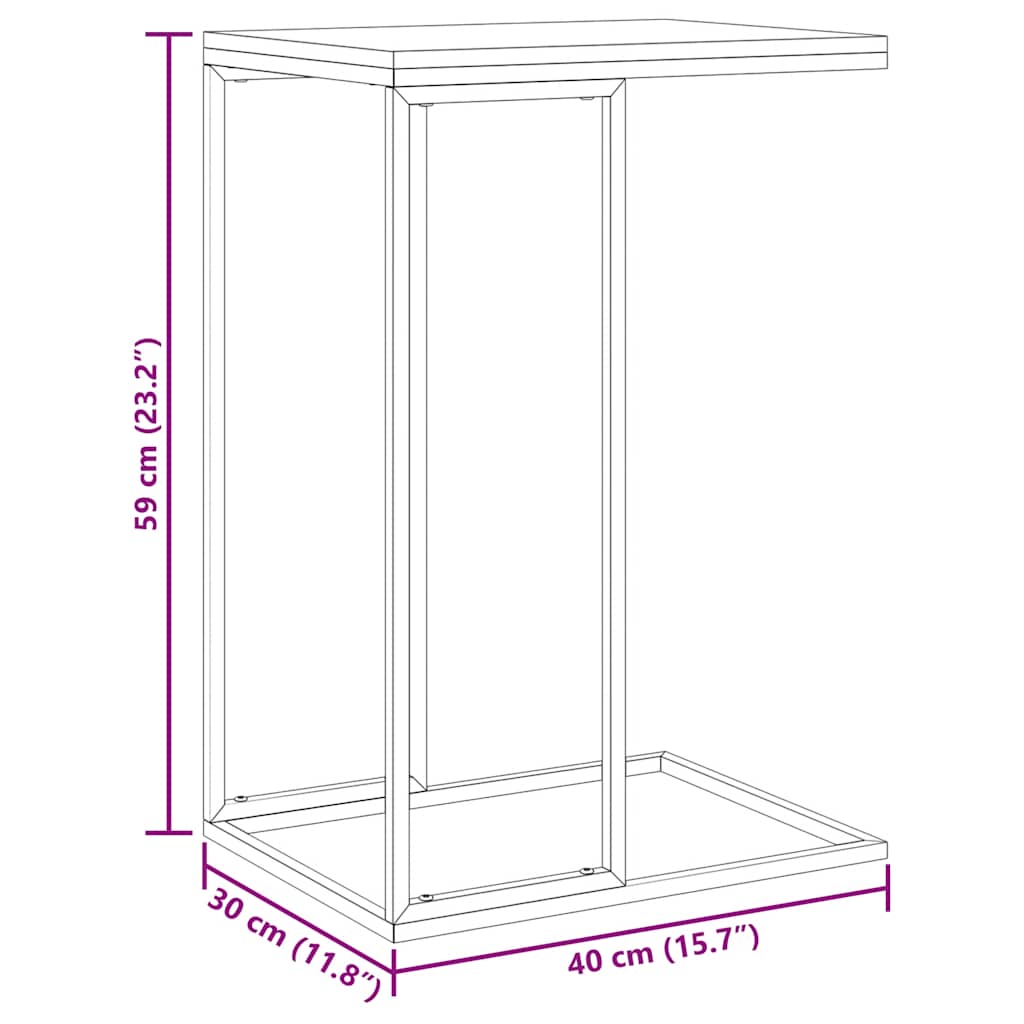 Tavolino da Salotto Nero 40x30x59 cm in Legno Multistrato | homemem39