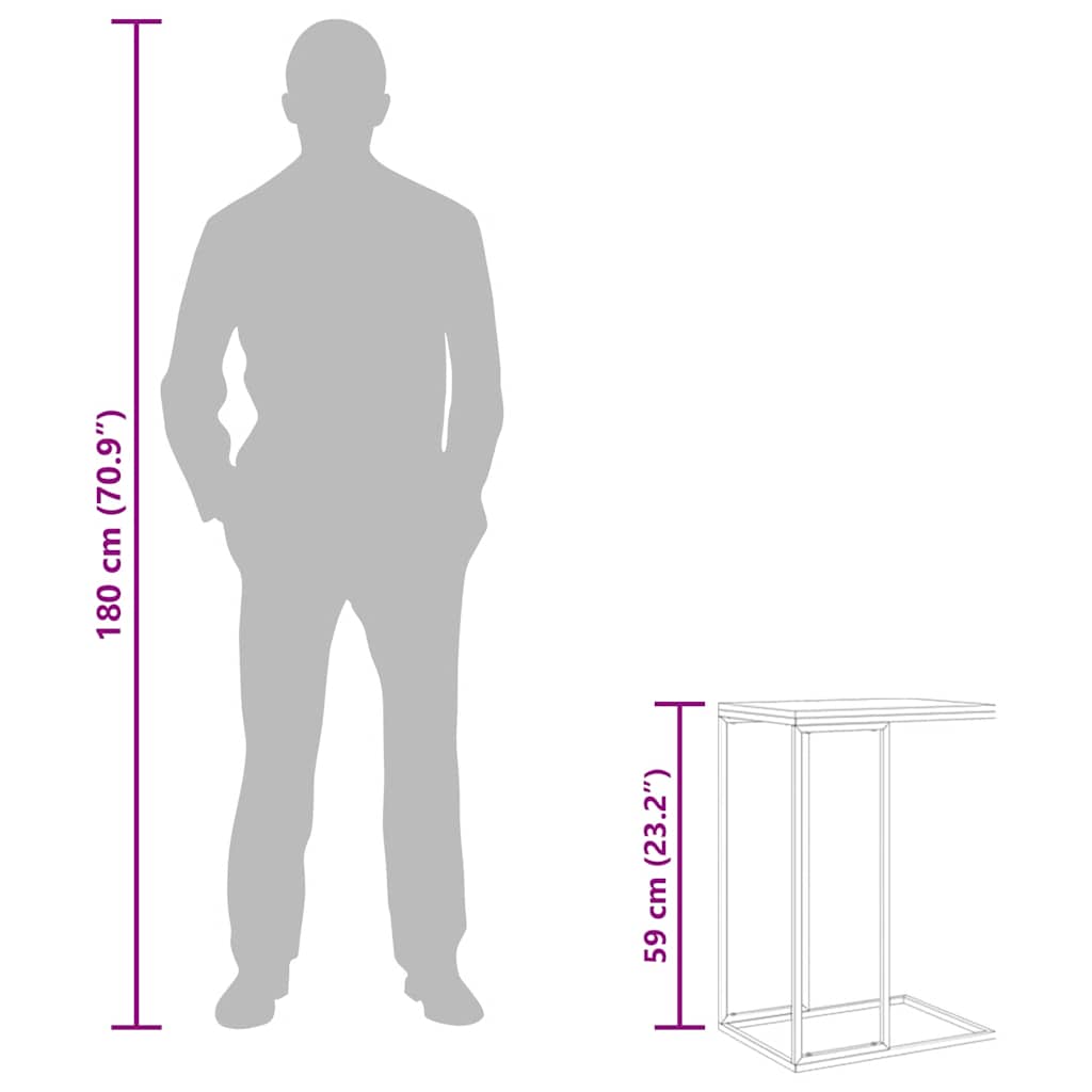 Tavolino da Salotto Nero 40x30x59 cm in Legno Multistrato