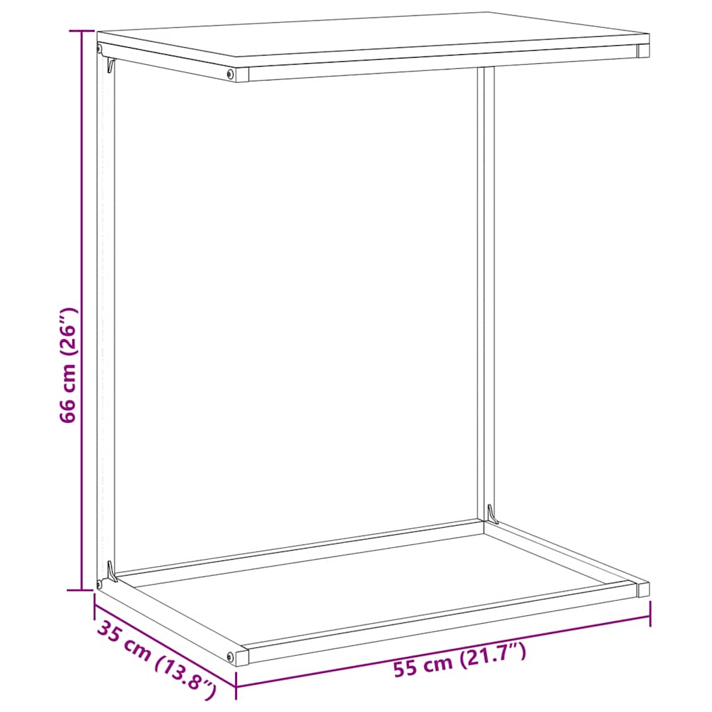 Tavolino da Salotto Bianco 55x35x66 cm in Legno Multistrato | homemem39