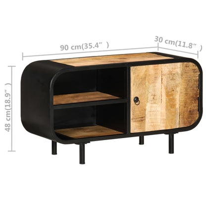 Mobile Porta TV 90x30x48 cm in Legno di Mango Grezzo | homemem39