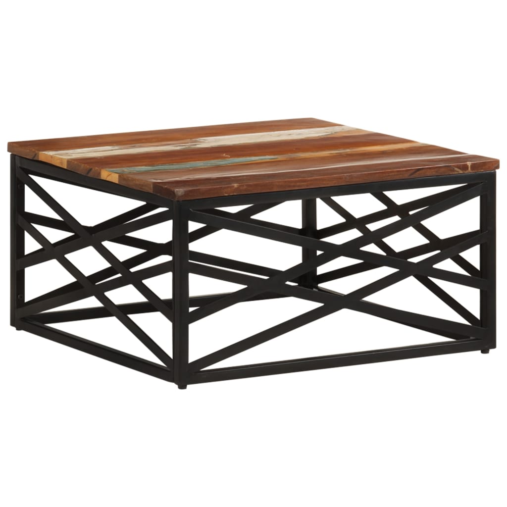 Tavolino da Salotto 68x68x35 cm in Legno Massello di Recupero | homemem39