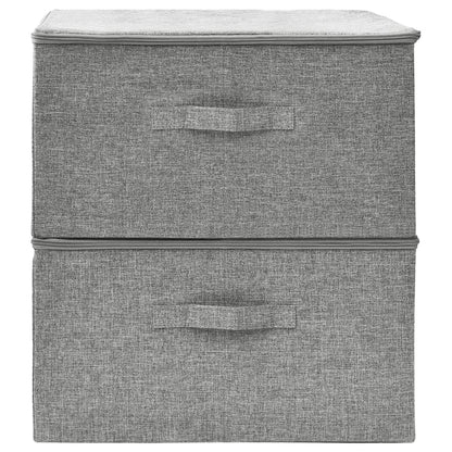 Scatole Portaoggetti 2pz in Tessuto 43x34x23 cm Grigio - homemem39