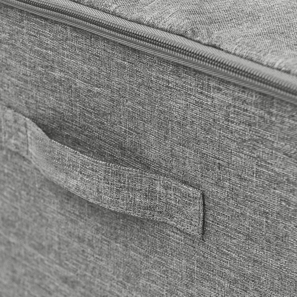 Scatole Portaoggetti 2pz in Tessuto 43x34x23 cm Grigio - homemem39