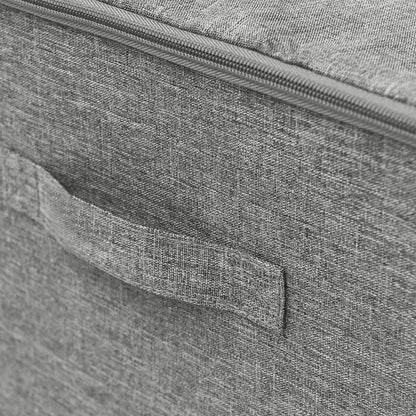 Scatole Portaoggetti 2pz in Tessuto 43x34x23 cm Grigio - homemem39