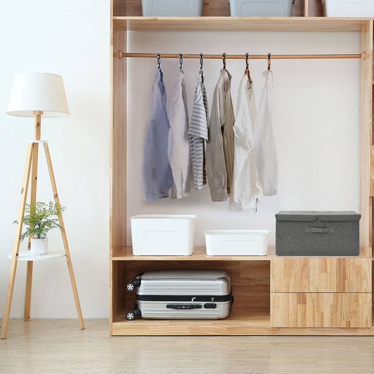 Scatola Portaoggetti in Tessuto 50x30x25 cm Antracite - homemem39