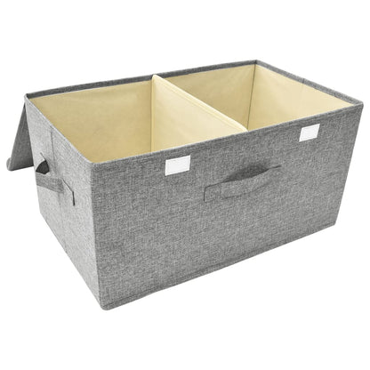 Scatole Portaoggetti 2pz in Tessuto 50x30x25 cm Grigio - homemem39