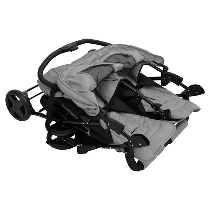 Passeggino Gemellare Grigio Chiaro in Acciaio - homemem39