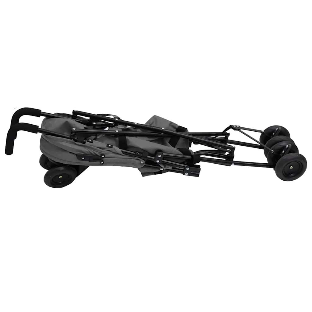 Passeggino Grigio Chiaro e Nero in Acciaio - homemem39