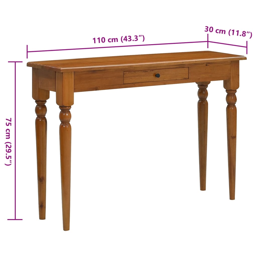 Tavolo Consolle 110x30x75 cm in Legno Massello di Mogano