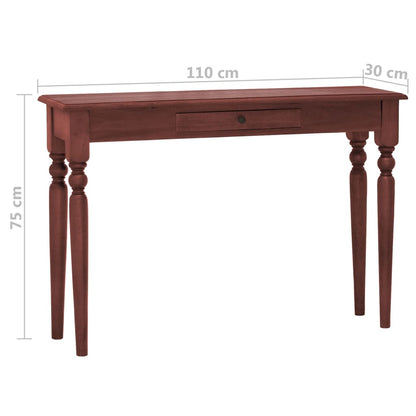 Tavolo Consolle Marrone Classico 110x30x75cm Massello di Mogano