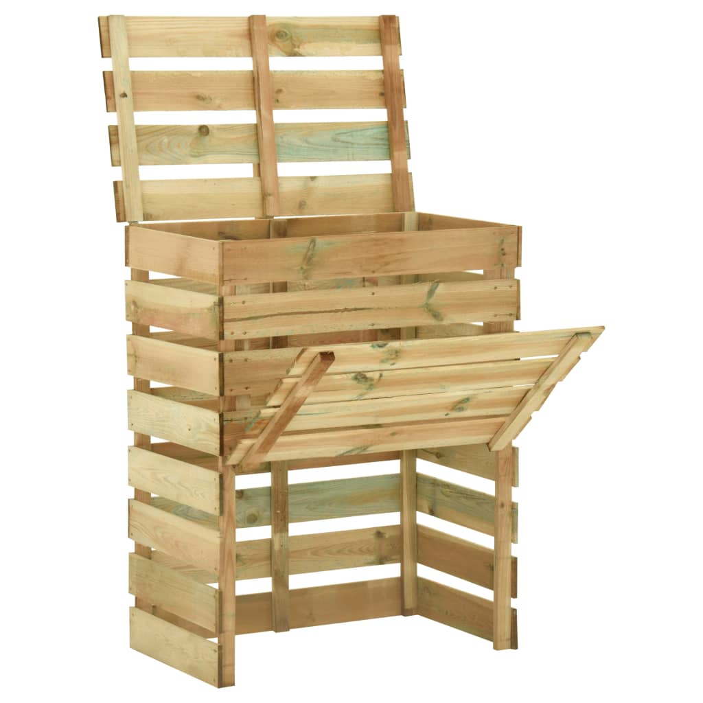 Compostiere da Giardino Doghe 3 pz 80x50x100 cm Pino Impregnato