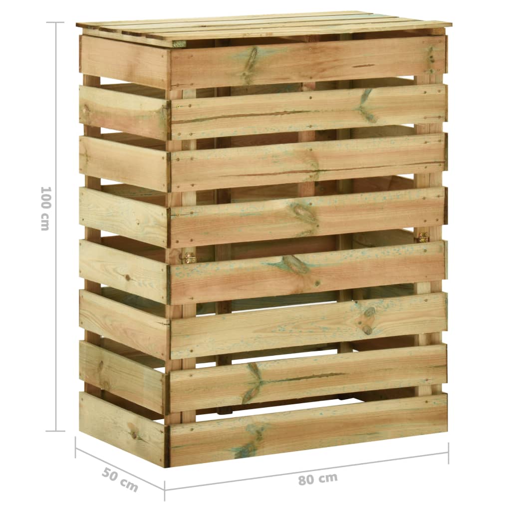 Compostiere da Giardino Doghe 3 pz 80x50x100 cm Pino Impregnato | homemem39