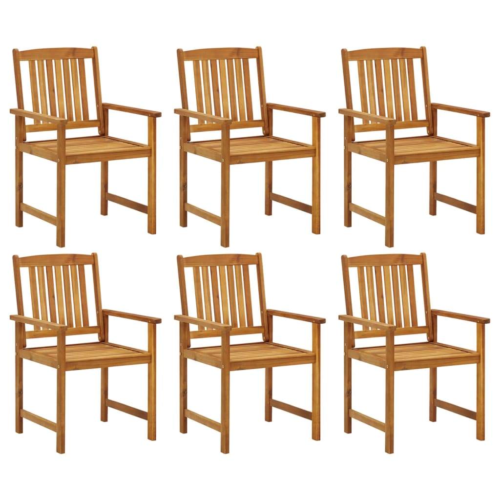 Garden Chairs with Cushions 6 pcs in Solid Acacia Wood