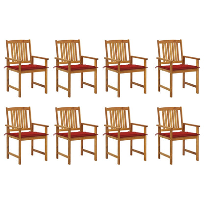 Garden Chairs with Cushions 8 pcs in Solid Acacia Wood