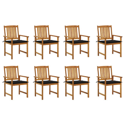 Garden Chairs with Cushions 8 pcs in Solid Acacia Wood