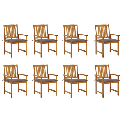 Garden Chairs with Cushions 8 pcs in Solid Acacia Wood